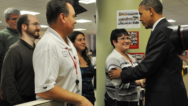 Tulsa Red Cross Volunteer Meets President Obama