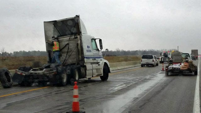 Semi Crash Slowed Traffic On Will Rogers Turnpike Near Adair Exit