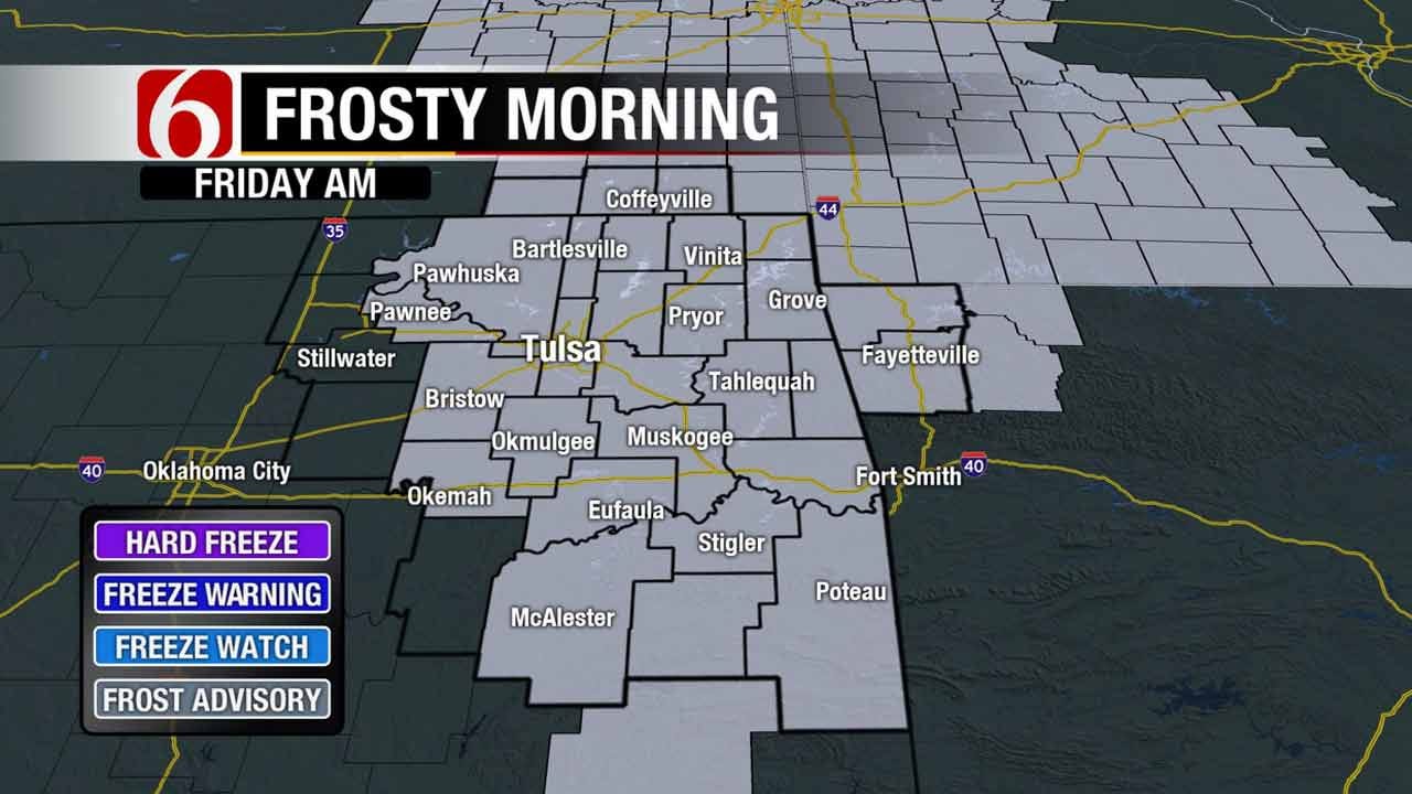 Frost Advisory Issued For Much Of Eastern Oklahoma
