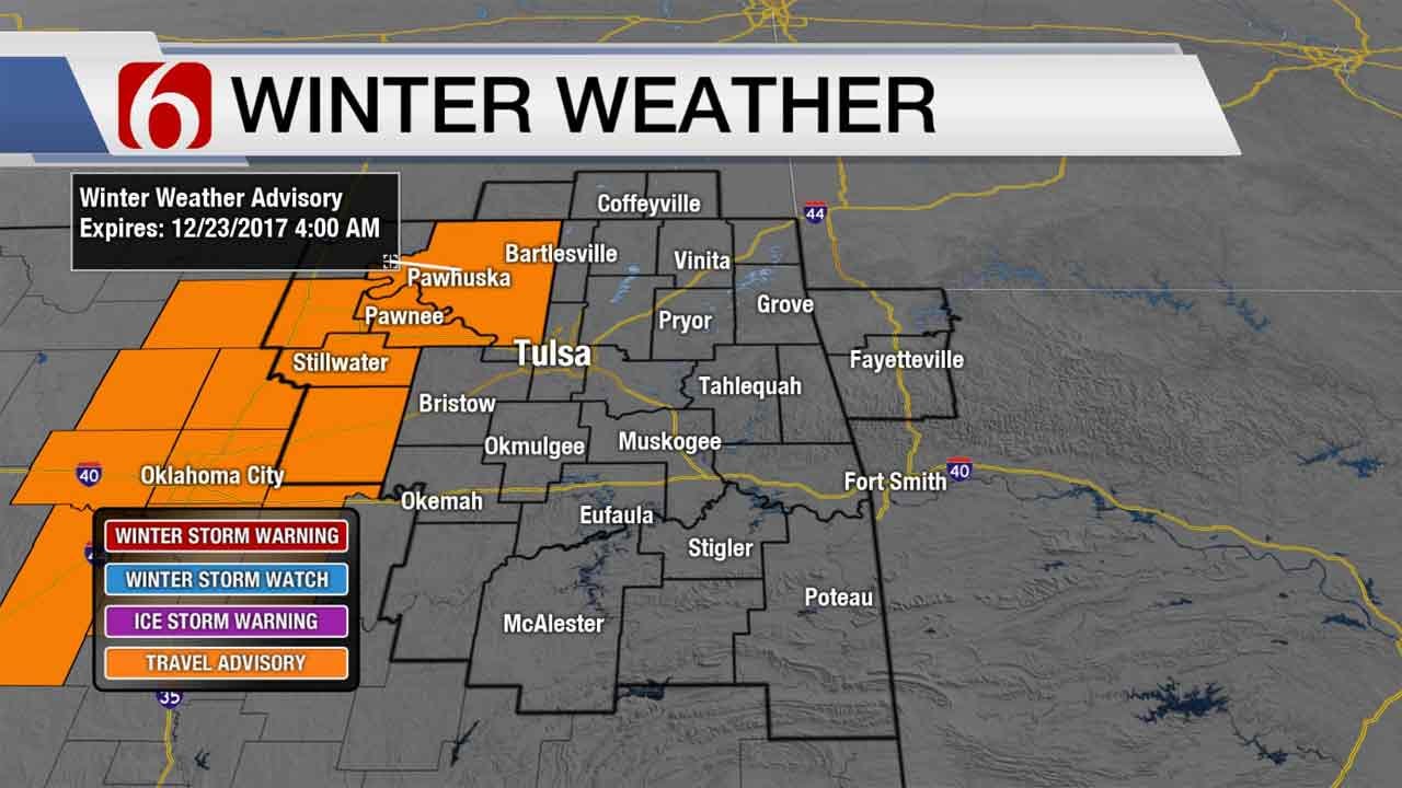 Multiple Oklahoma Counties Under Winter Weather Advisory