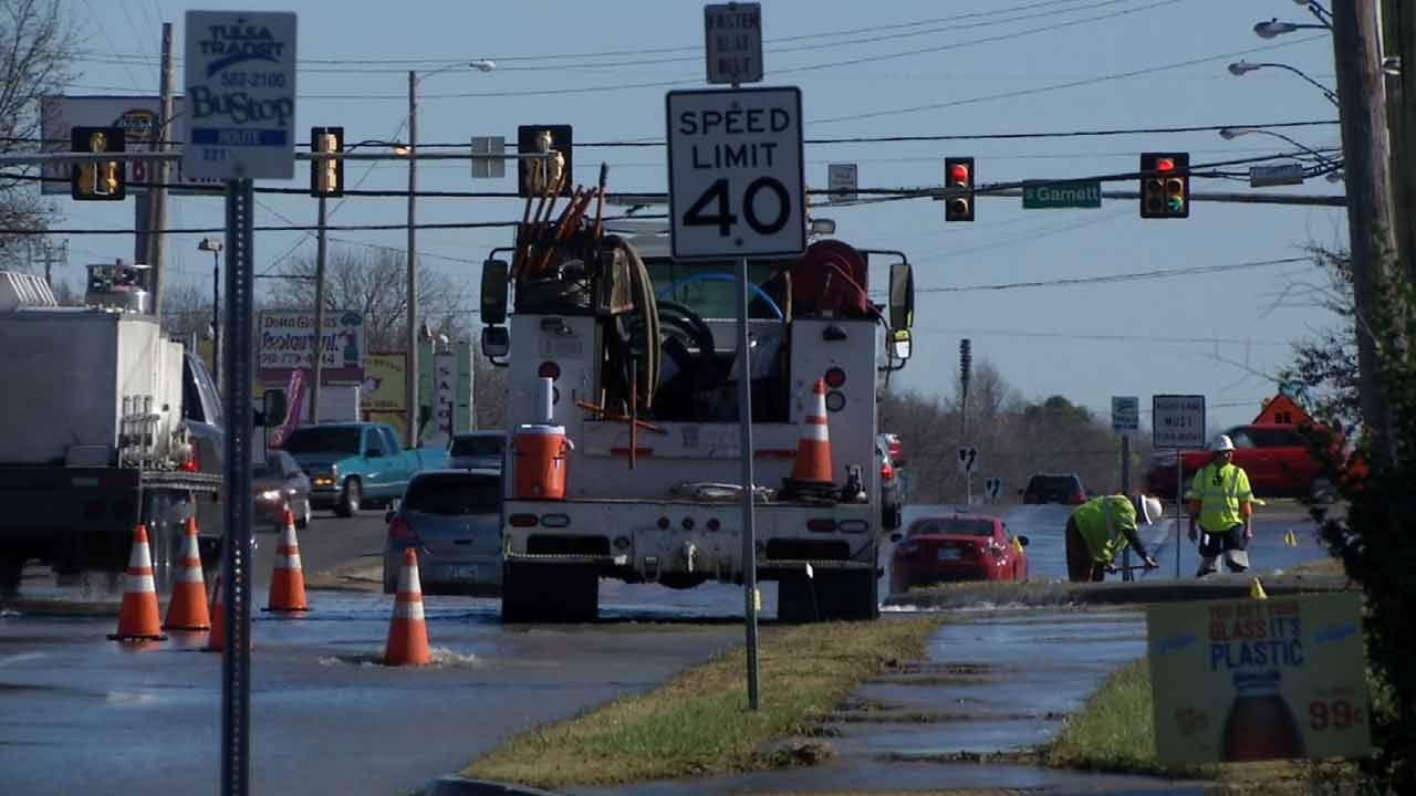 Water Returns To Tulsa Businesses Impacted By Broken Water Line