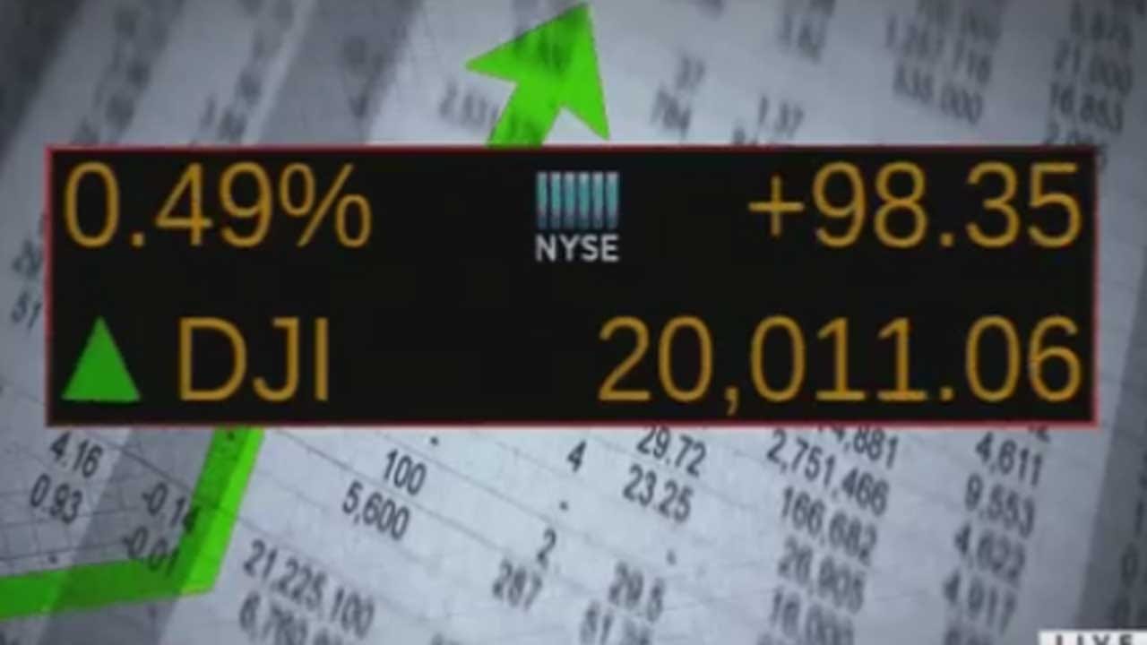 Dow Jones Hits 20,000 Mark For First Time
