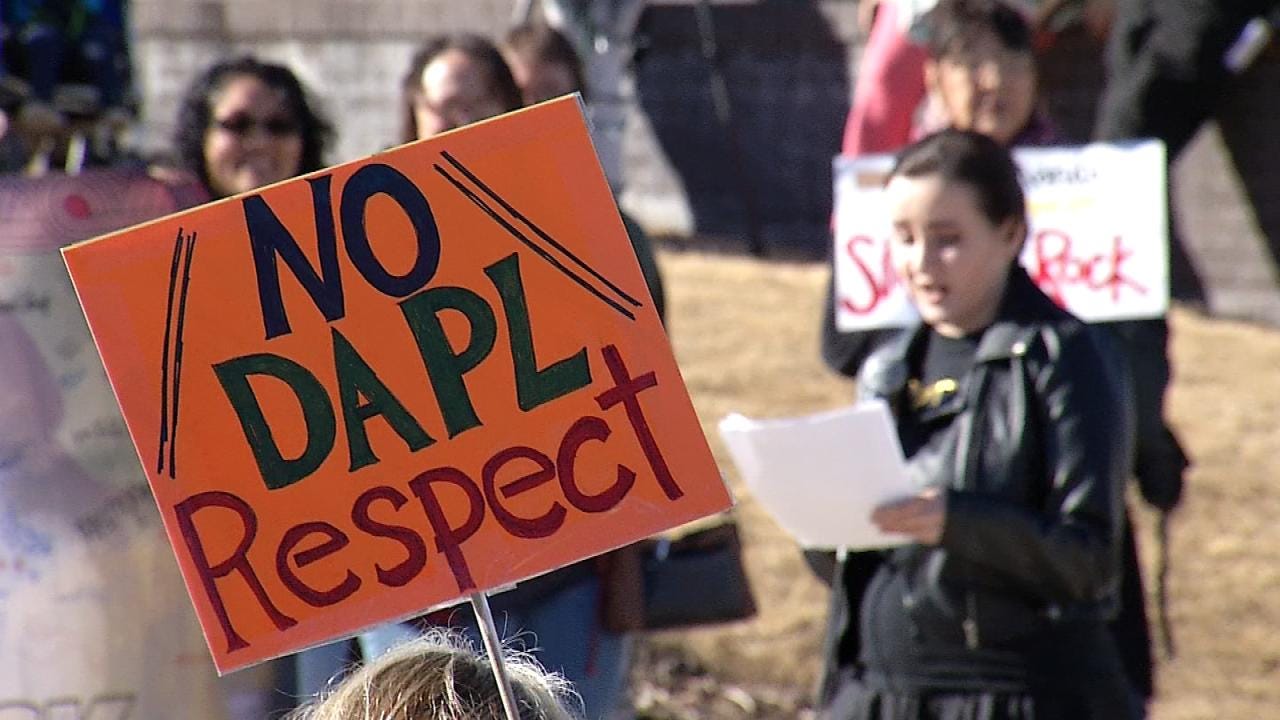 DAPL Protesters Hold Rally In Downtown Tulsa