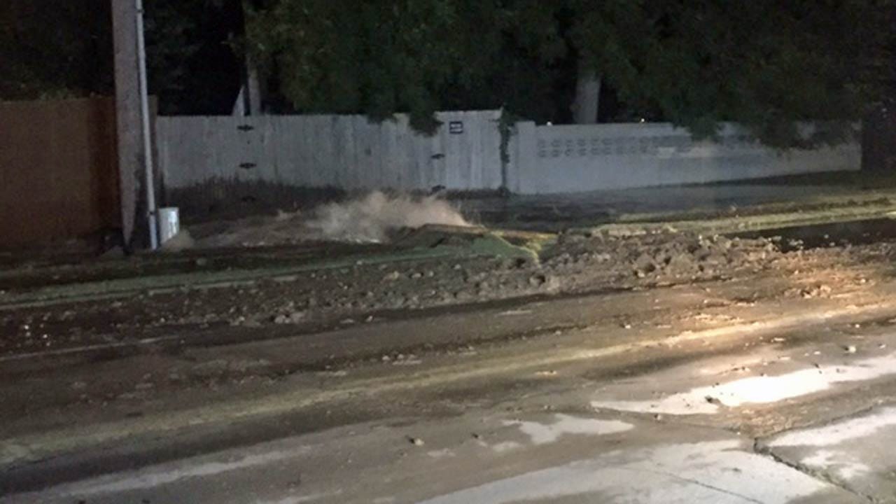 City Of Tulsa 12Inch Water Line Breaks Overnight