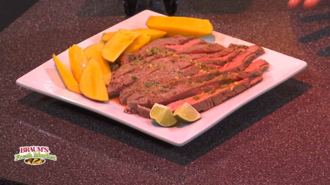 Cuban Flank Steak With Lime And Fresh Mango