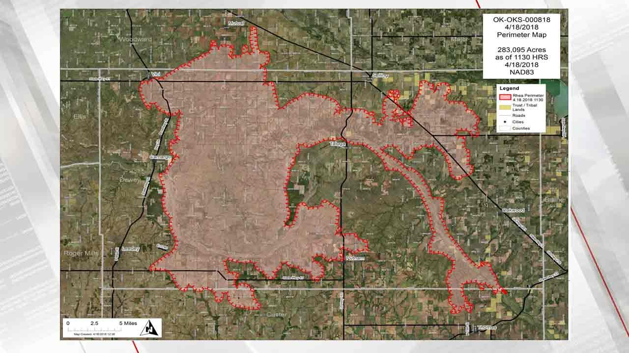 Largest Wildfire In Oklahoma Spreads Northeast