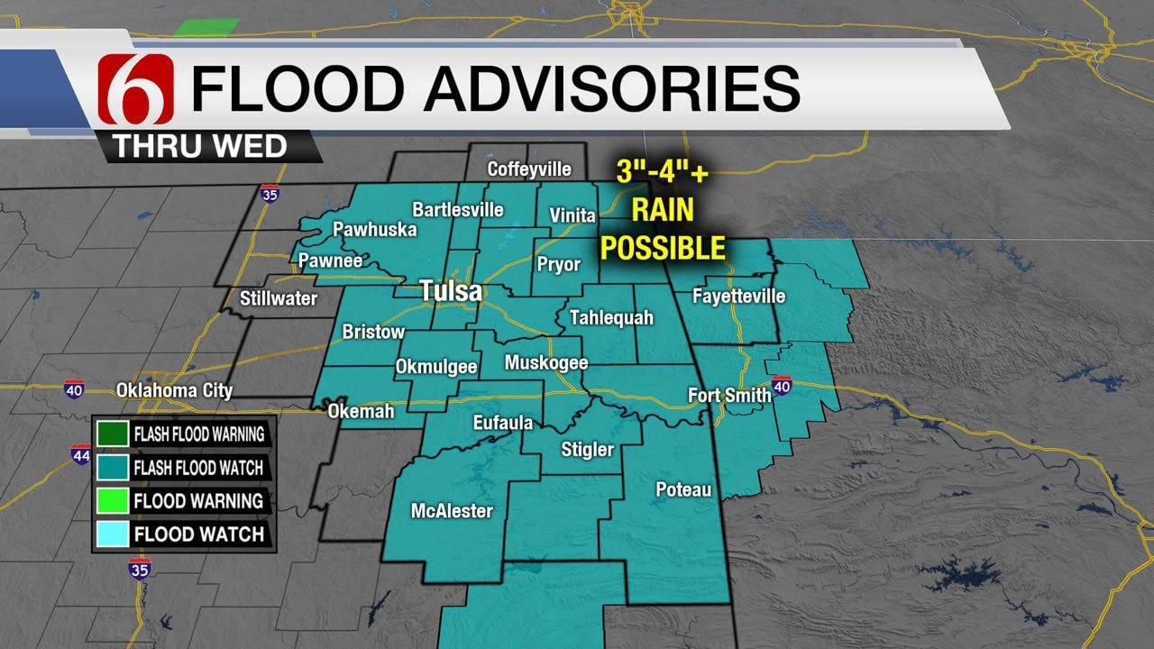 Flash Flood Watch For Most Of Eastern Oklahoma Flash Flood Watch For Most Of Eastern Oklahoma