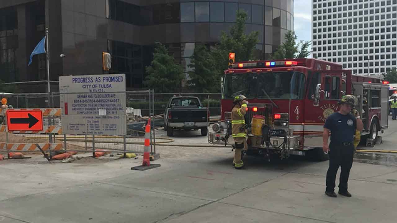 Gas Line Hit Near Mayo Hotel In Downtown Tulsa