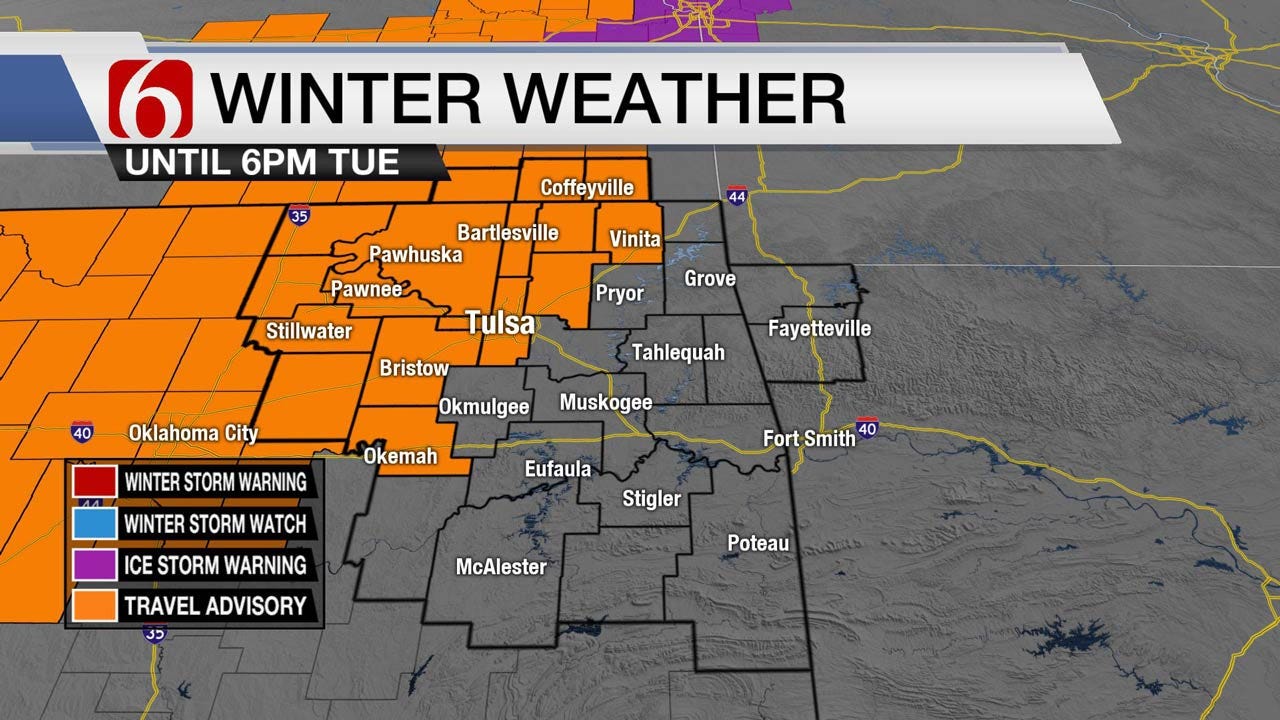 Winter Weather Advisory Declared For Northeast Oklahoma