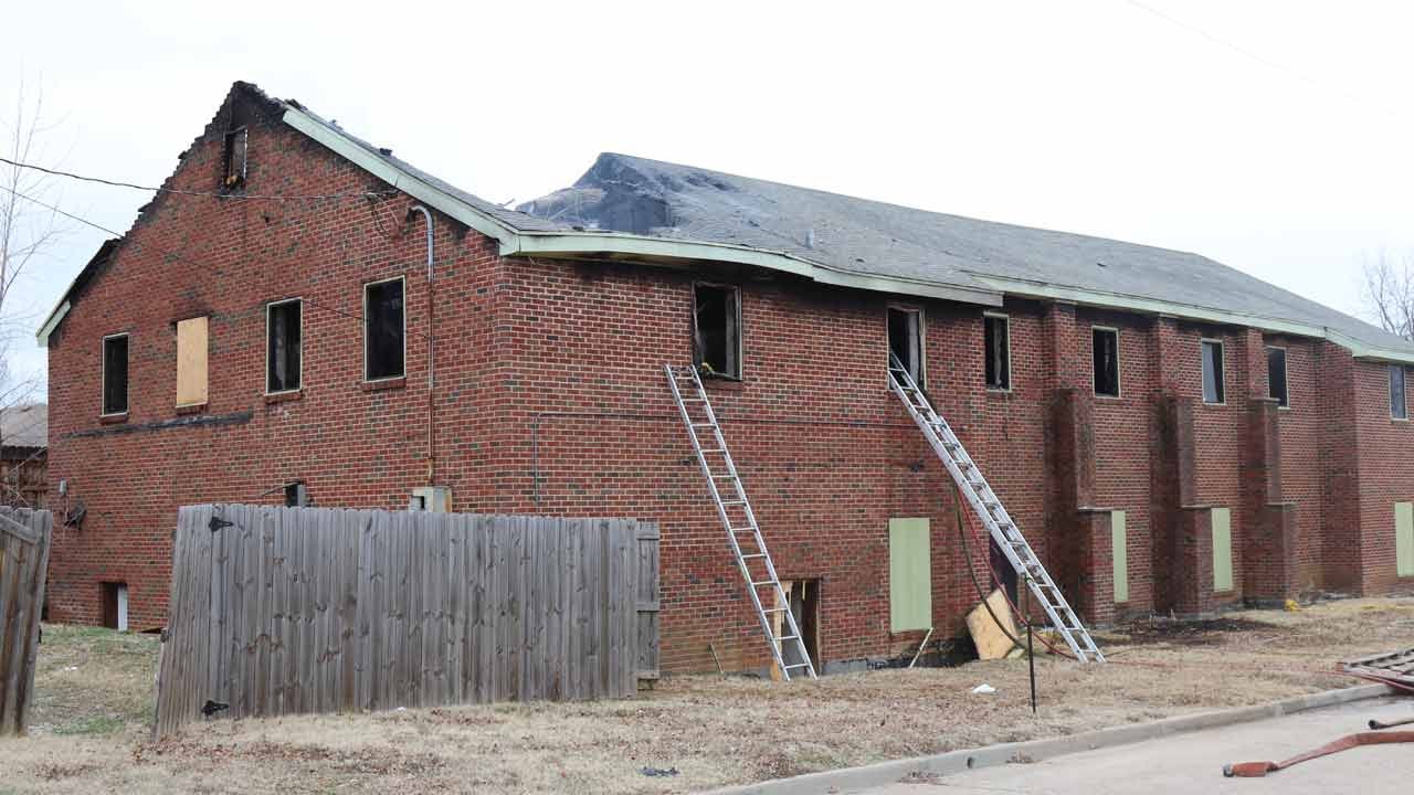 Abandoned Church Building Near Downtown Tulsa Burns