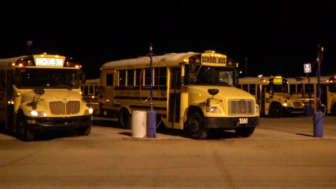 Tulsa Public Schools Warms Up Buses For Back To School