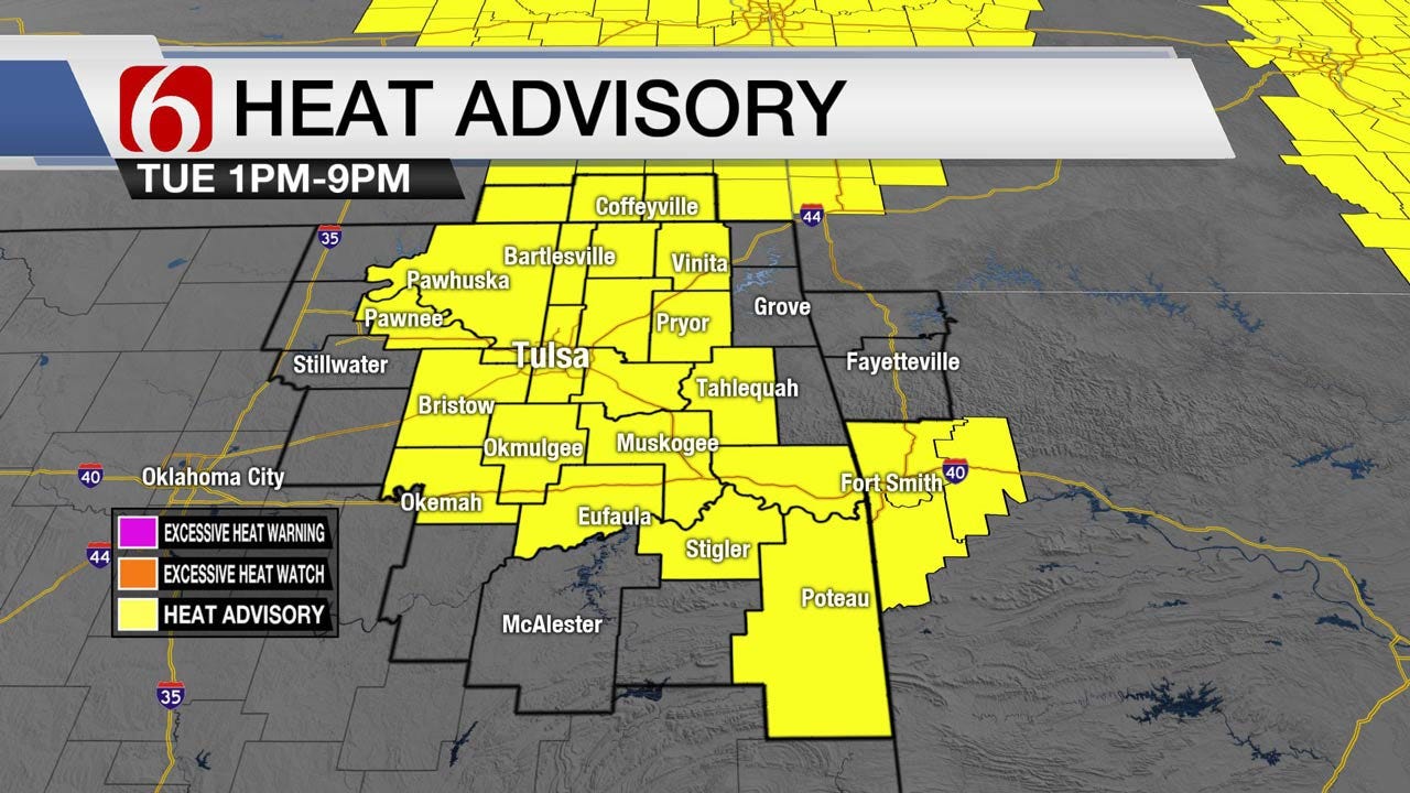 Heat Advisory For Eastern Oklahoma Continues