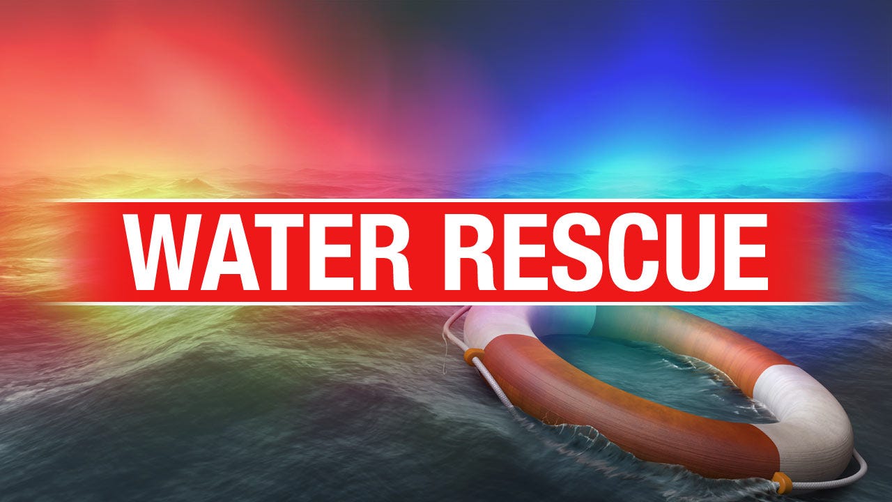 Water Rescue At Lake Oologah
