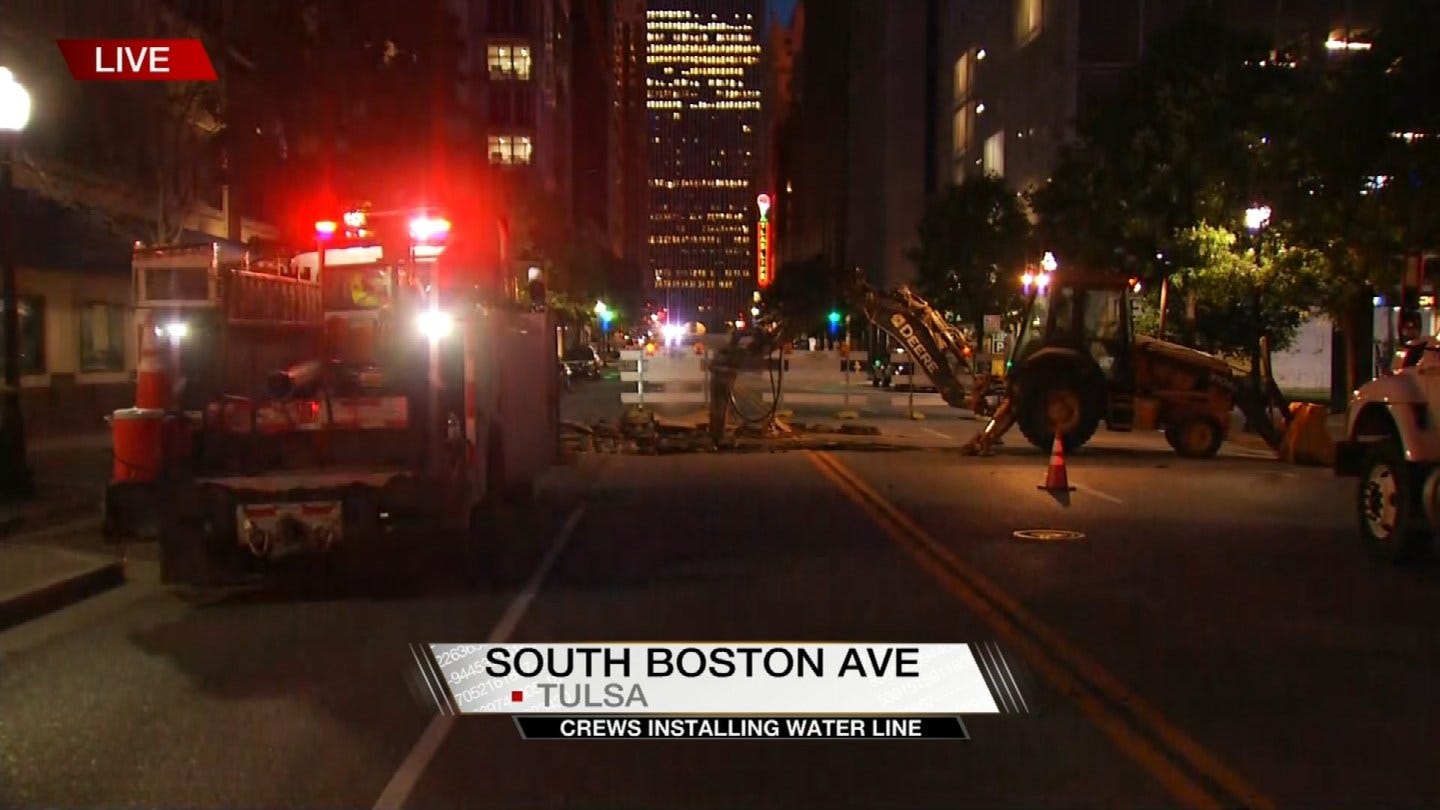Some Downtown Streets Closed While Water Line Is Installed