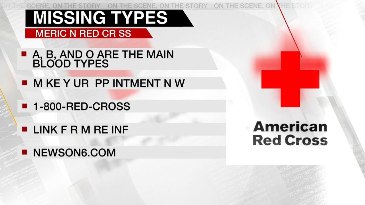 Red Cross Launches 'Missing Types' Blood Drive Campaign