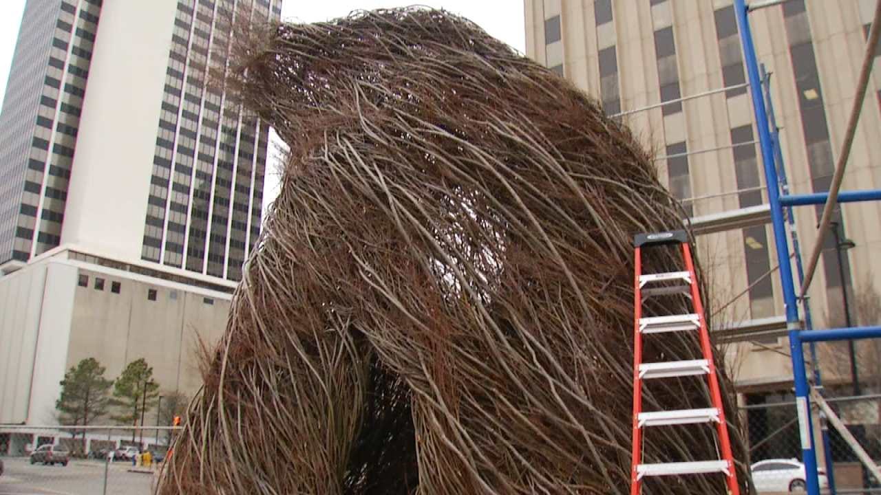 Stick Art Sculpture Going Up At Tulsa's Chapman Centennial Green