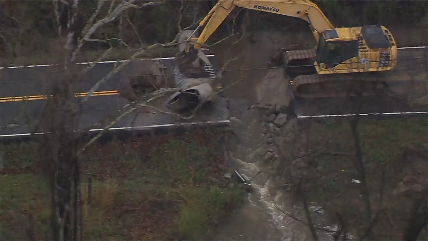 Road Collapse In Wagoner County