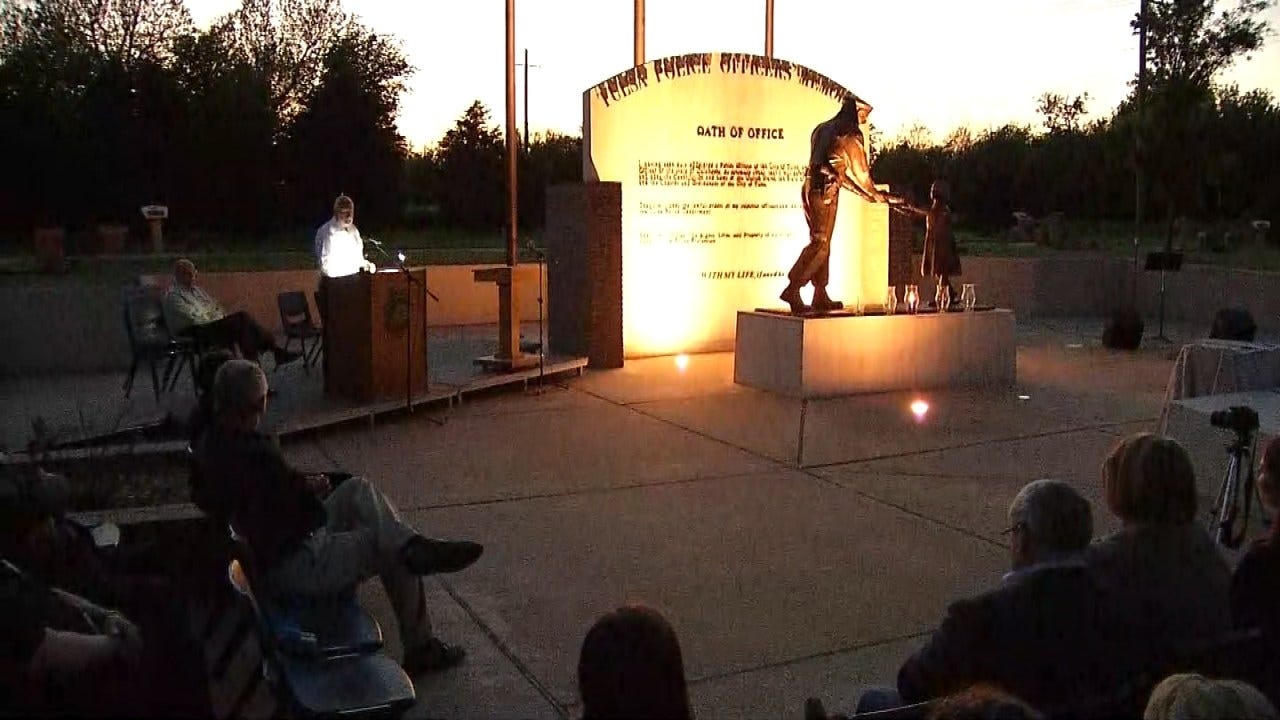Tulsa Police Hold Candlelight Vigil To Remember Fallen Officers