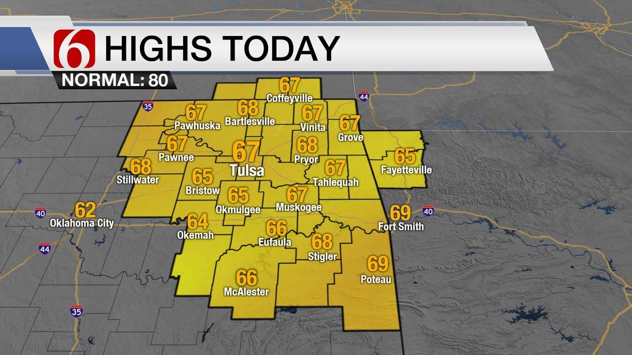 Back To Fall Weather Wednesday Across Eastern Oklahoma