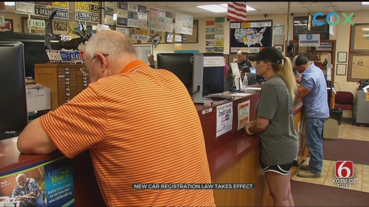 Lines Long At Tulsa Tag Agency As New Law Goes Into Effect
