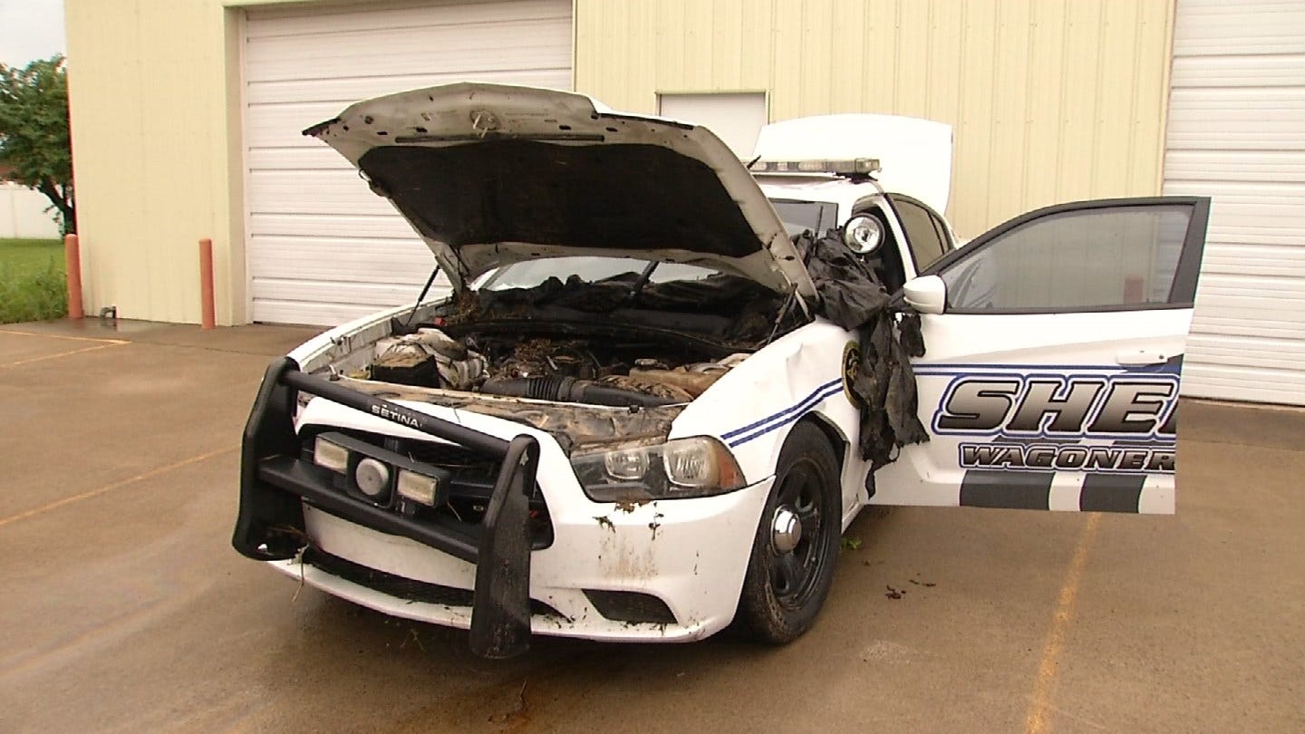 Two Wagoner County Patrol Cars Swept Away By Flood Water