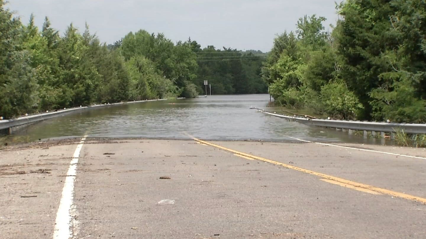 All Roadways Into Braggs Cut Off By Flood Water