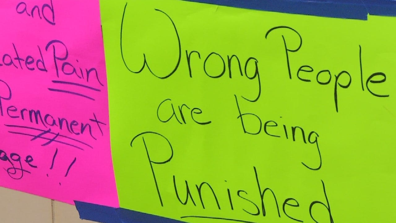 Oklahoma Protestors Say They Need Pain Medication