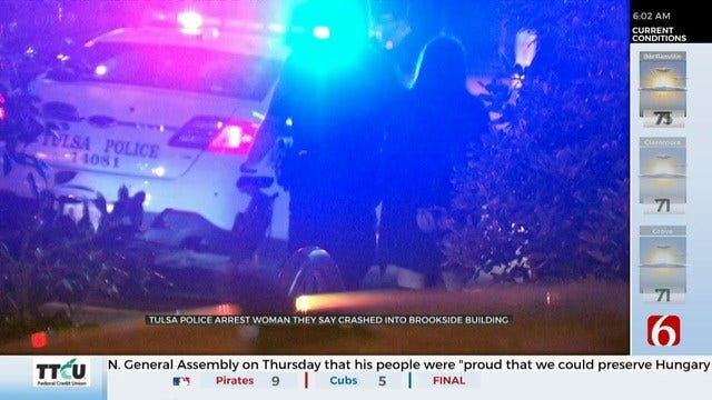 Woman Arrested After Hitting Tulsa Building