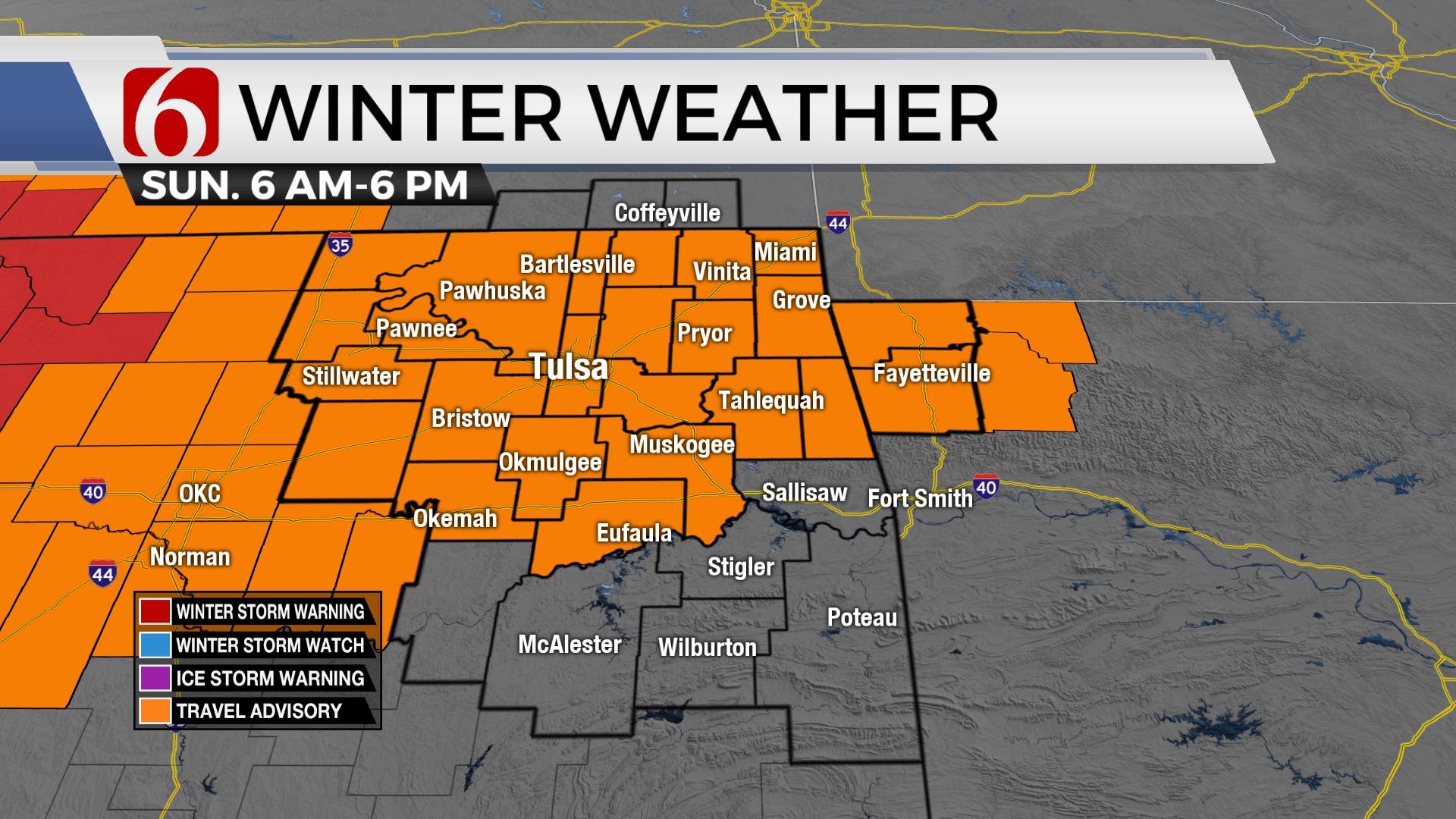 Winter Weather Brings Cold Temps, Snow To Eastern Oklahoma