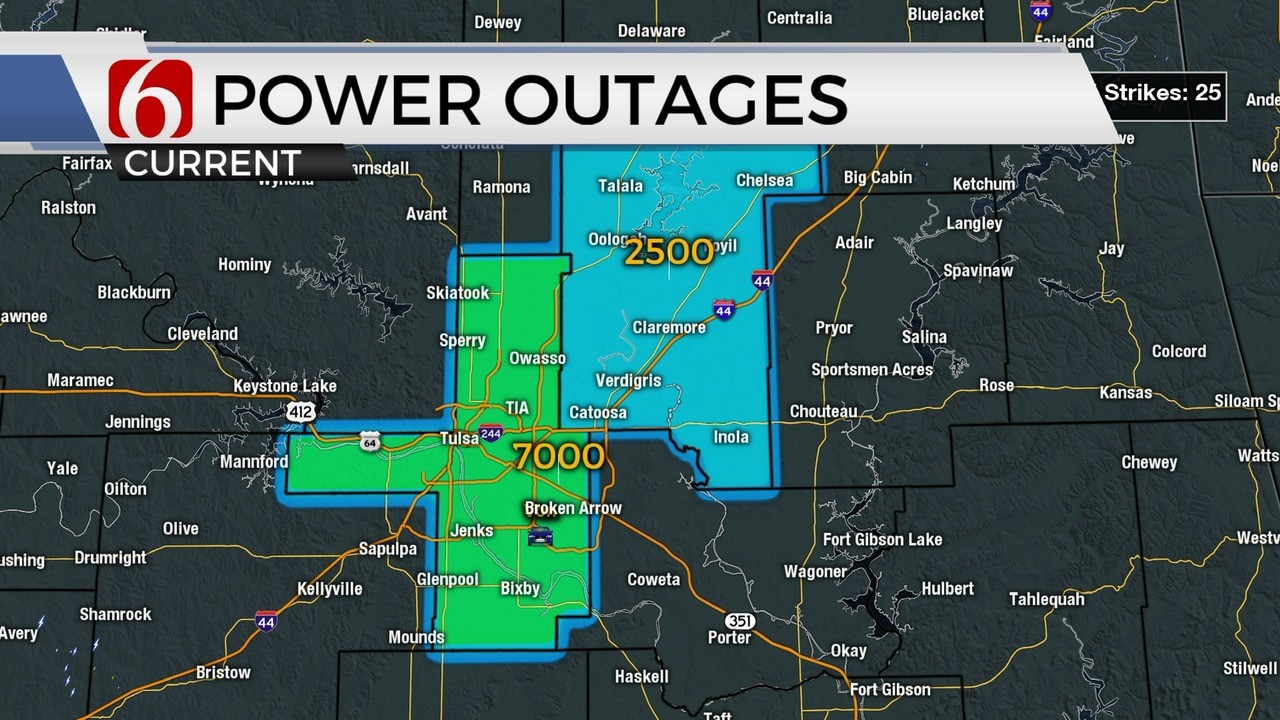Power Outages Reported In Tulsa Area