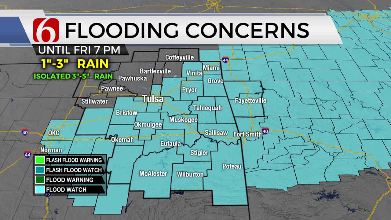 Overnight Flash Flood Warning Issued For Counties In Green Country
