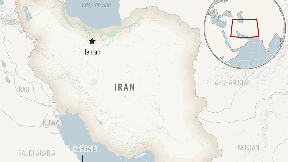 This is a locator map for Iran with its capital, Tehran. 