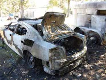 OHP cruiser vandalized by arsonist