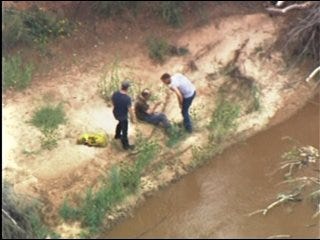 Man rescued after being stranded in high water
