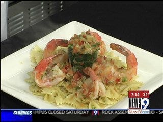 Provencal Style Shrimp with Artichoke Mushroom Pasta