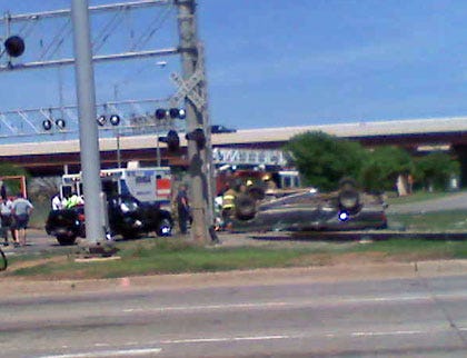 Rollover Wreck Closes Downtown Intersection