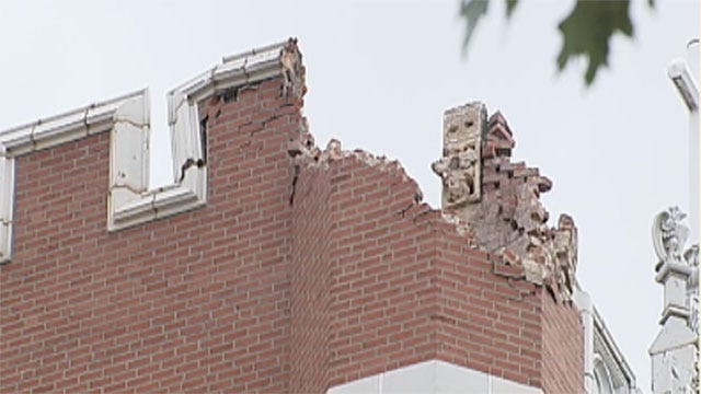 Earthquake Damages Historic Building At University In Shawnee