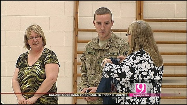 Soldier Returns To OKC Middle School To Say 'Thanks'