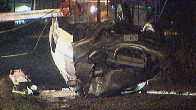 Driver Slams Into Pole In Southwest Oklahoma City