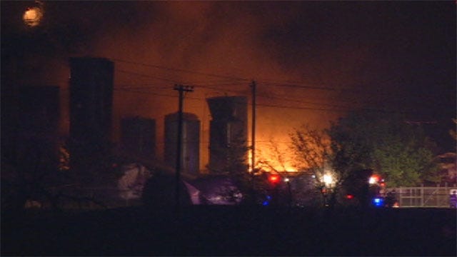 Lightning Strike Ignites Fire At Tank Battery In NE OKC