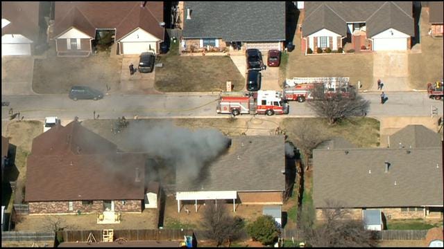 Firefighters Battle House Fire In Southwest OKC