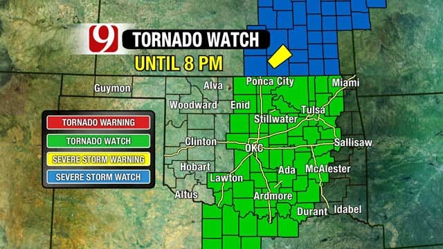 Tornado Watch Issued For Central Oklahoma