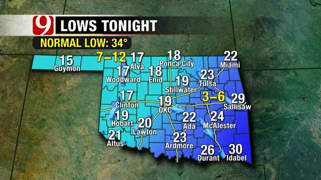 Temperatures Fall To Upper Teens Tuesday Morning