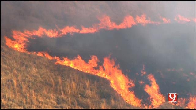 Grass Fires Erupt In Central Oklahoma - Grass Fires Erupt In Central Oklahoma.1391034059000 