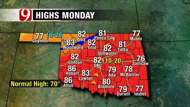 Heat Continues Sunday, Cold Front Brings Rain Chances Monday