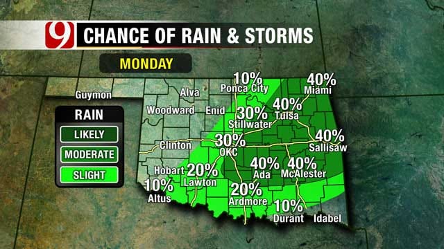 Heat Continues Sunday, Cold Front Brings Rain Chances Monday