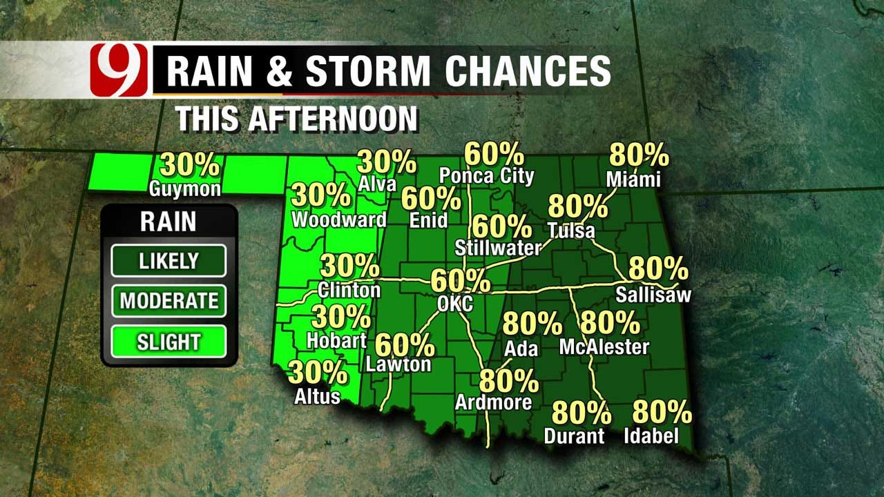 Possible Severe Weather, Heavy Rain Moves Into OK Saturday