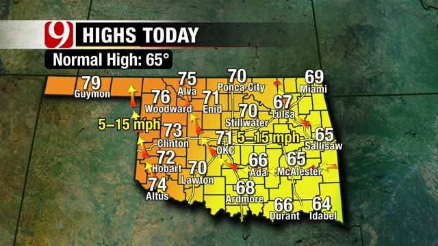 Gorgeous Sunday, But Chance Of Isolated Storms Mid Week In OK
