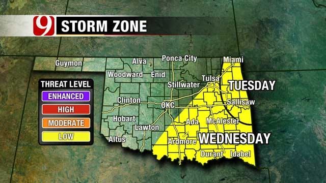 Gorgeous Sunday, But Chance Of Isolated Storms Mid Week In OK