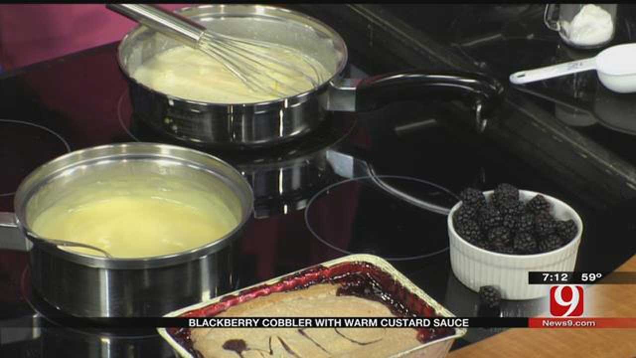 MIO: Blackberry Cobbler with Warm Custard Sauce